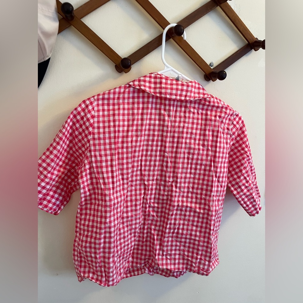 Vintage Red Gingham Button Up - image 2